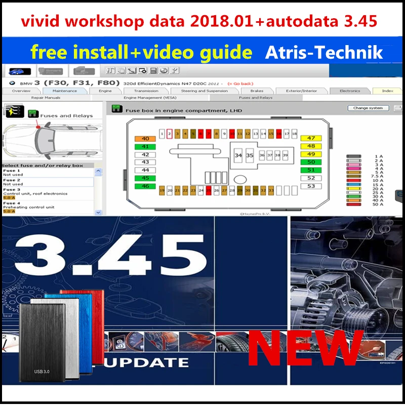 Auto Repair Software Autodata 3.45 with Vivid Workshop Data .01 (Atris-Technik) Atris Part Catalog For European Cars