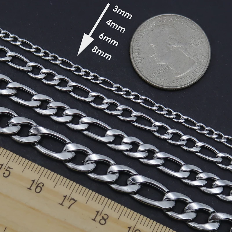 Collana Catena Figaro In Acciaio Inox Argento Per Donna E - Foto 10