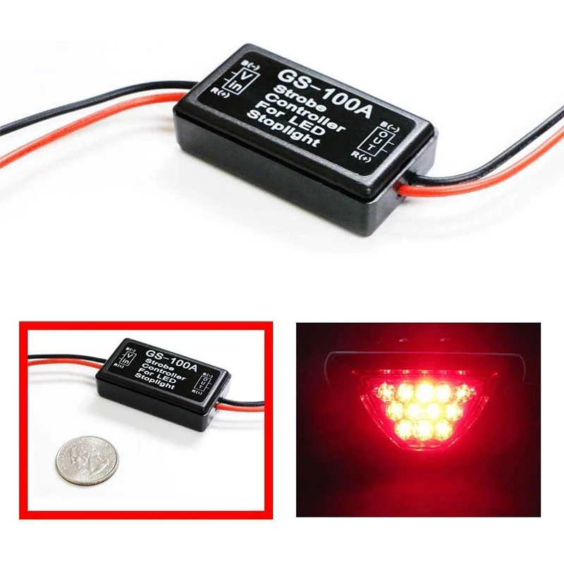 GS-100A Flash Strobe Controller Flasher Module For Car LED Brake Stop Light Lamp