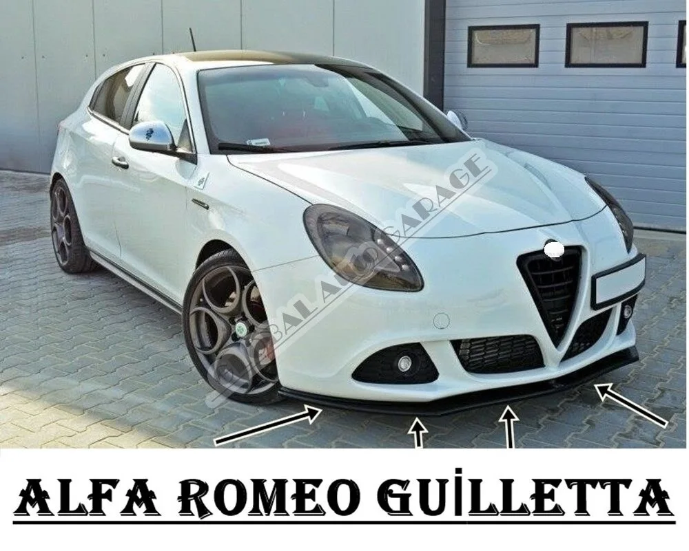 Per Alfa Romeo Giulietta Paraurti Anteriore Attacco Lip 2010-2020 Pianoforte Nero Lucido Diffusore Splitter Paraurti Spoiler Universale