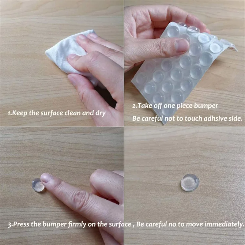 Damper Pads Self Adhesive Round Rubber Bumpers Clear Door Stops Silicone Furniture Protective Pads Reduce Noise