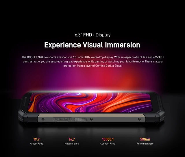 DOOGEE S98 Pro Rugged Phone Thermal Imaging Camera Phone 20MP 