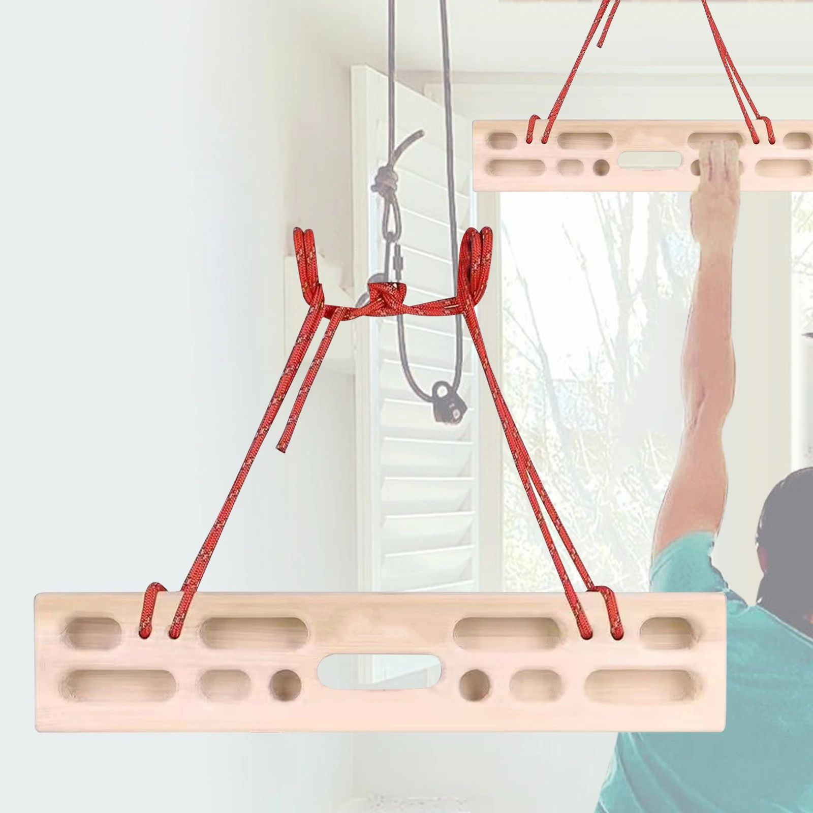 Climbing Fingerboard Wooden Hang Board Finger Training Board Upper Body Workouts Climbing Hangboard Indoor Outdoor Athletes climbing holds