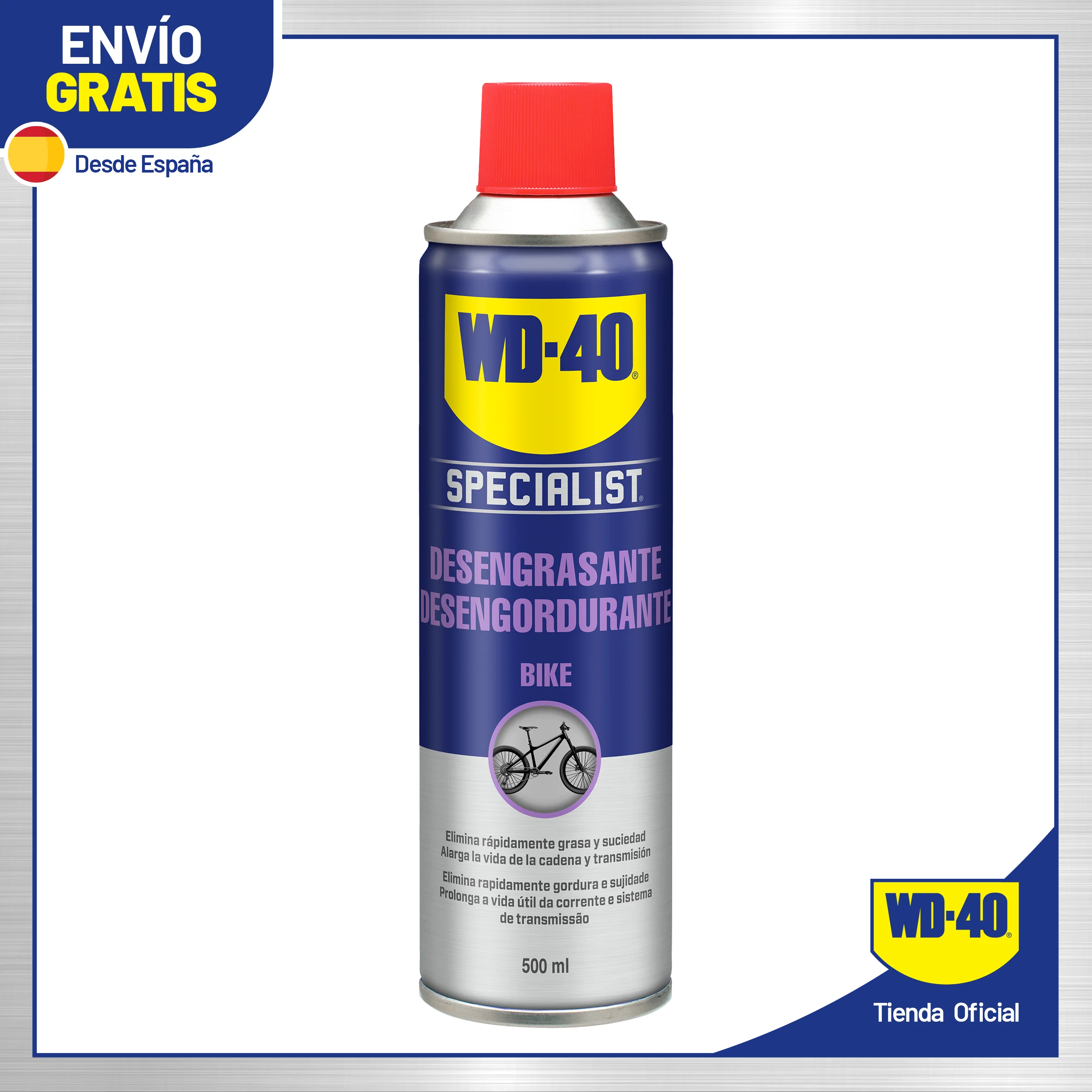 WD-40 BIKE Desengrasante Cadenas Bicicleta - Spray 500ml. WD 40 Limpia cadenas  bici. WD40 mantenimiento bicis. wd-40 chain cleaner. limpiador cadena  bicicleta. desengrasante cadena bicicleta. wd40 bike chain cleaner