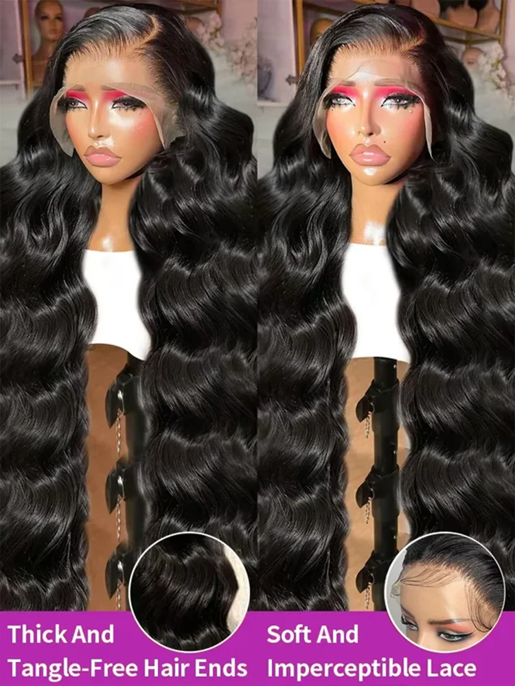 13x6 Lace Front Wigs Human Hair Pre Plucked 250 Density 42 Inch Body Wave Lace Front Wigs HD Lace Frontal Wigs for Women