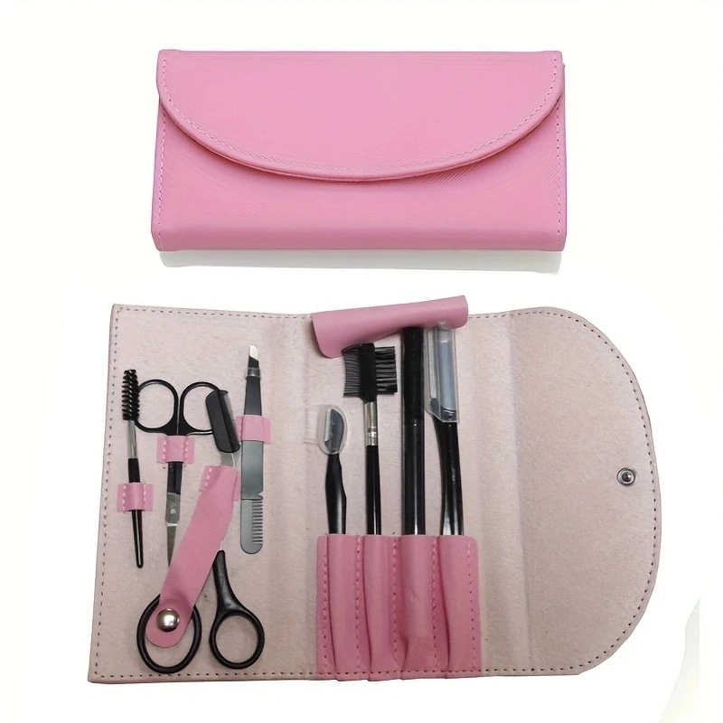 Eyebrow Trimmer Set Eyebrow Scissors Pencil Brush Trimmer Brushes Women's Beauty Tool Set 8 Pcs