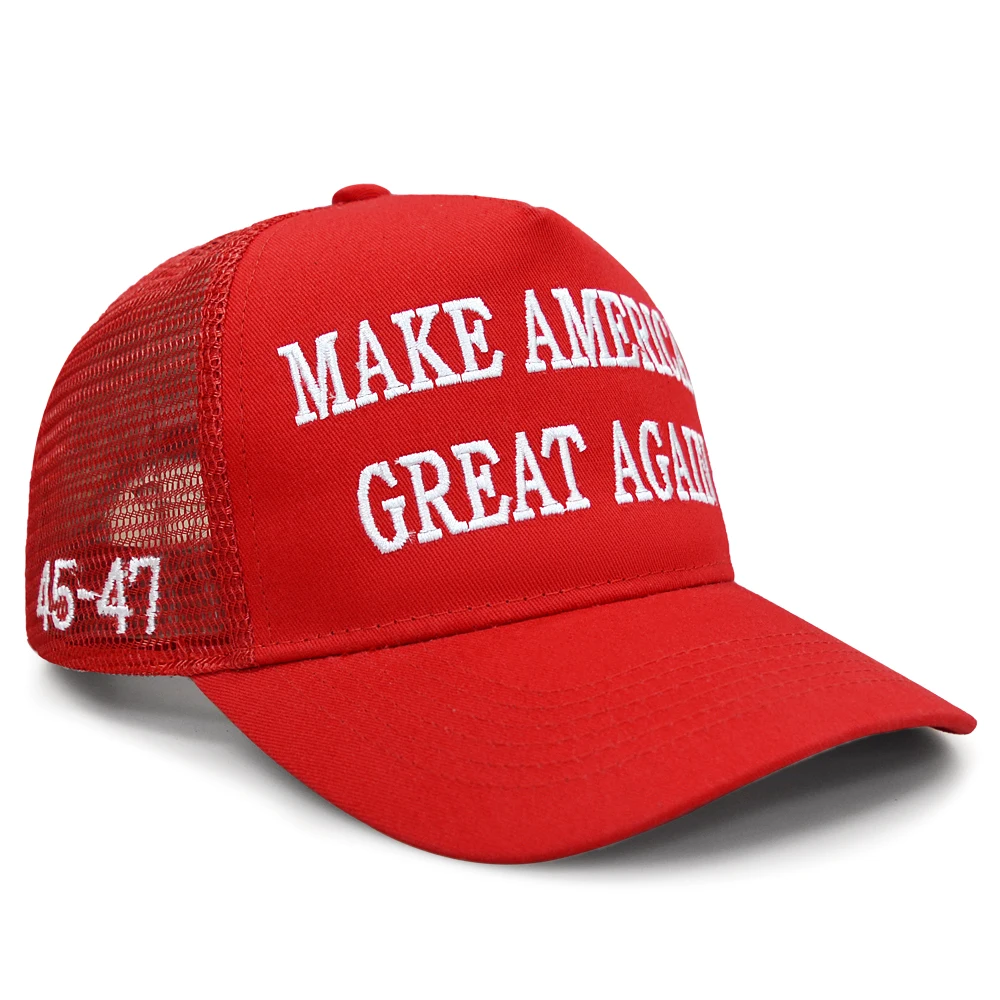 High Quality Cotton And Net Trucker Hat Embroidery MAKE AMERICA GREAT Cap Women Men Mesh Baseball Caps