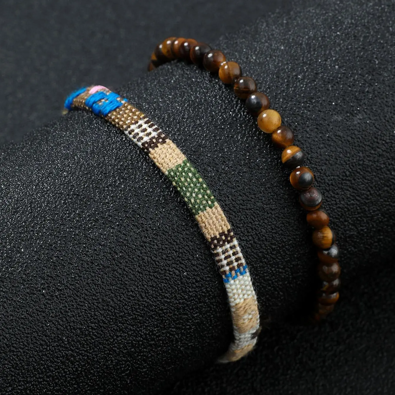 2 Bohemian Surfer Hand-Woven Summer Beach Bracelet Set Adjustable Waterproof Holiday Gift For Men And Women