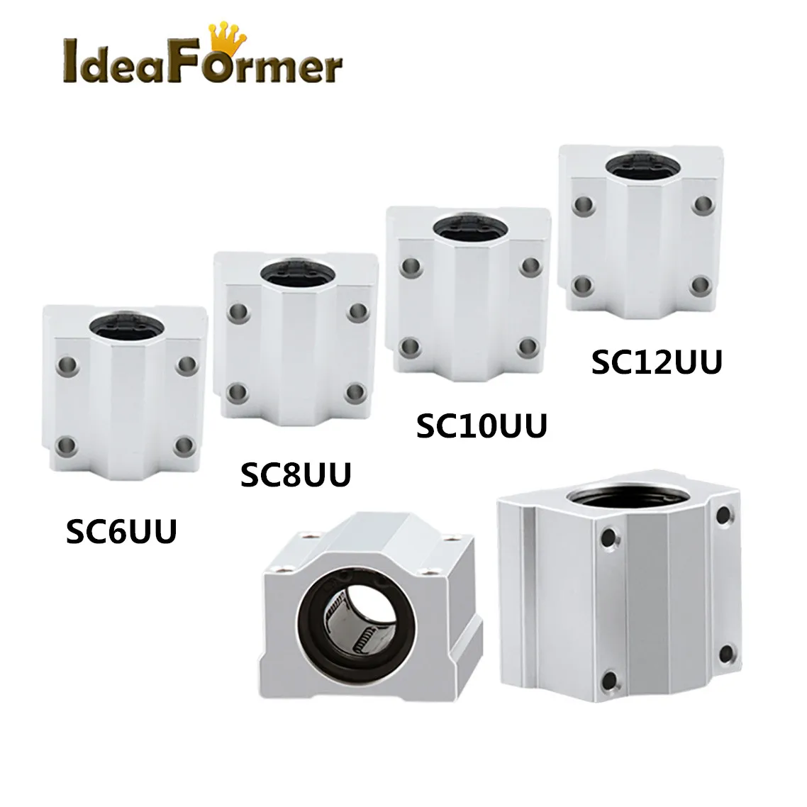 

1pc SC6UU/SC8UU/SC10UU/SC12UU Linear Motion Ball Bearing Slide Bushing Linear Shaft For CNC Router 3D Printer Parts Shaft Rod