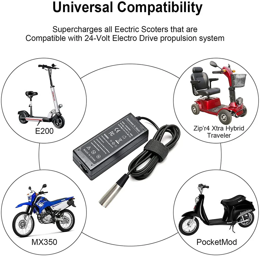 Go-Go Elite Traveller Plus HD US, Ezip Mountain Trailz, Jazzy Power Chair, Pride Mobility용 24V 3A 5A 배터리 충전기