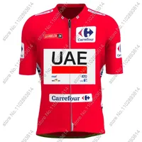 Red UAE Cycling Jersey 2024 Set Spain Tour Short Sleeve Summer Clothing Mens Road Bike Shirts Suit Bicycle Bib Shorts MTB Ropa 2