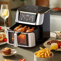 Four à air chaud grande capacité 8L avec écran tactile LED, grande fenêtre de visualisation, accessoires inclus, circulation d'air chaud optimisée 1