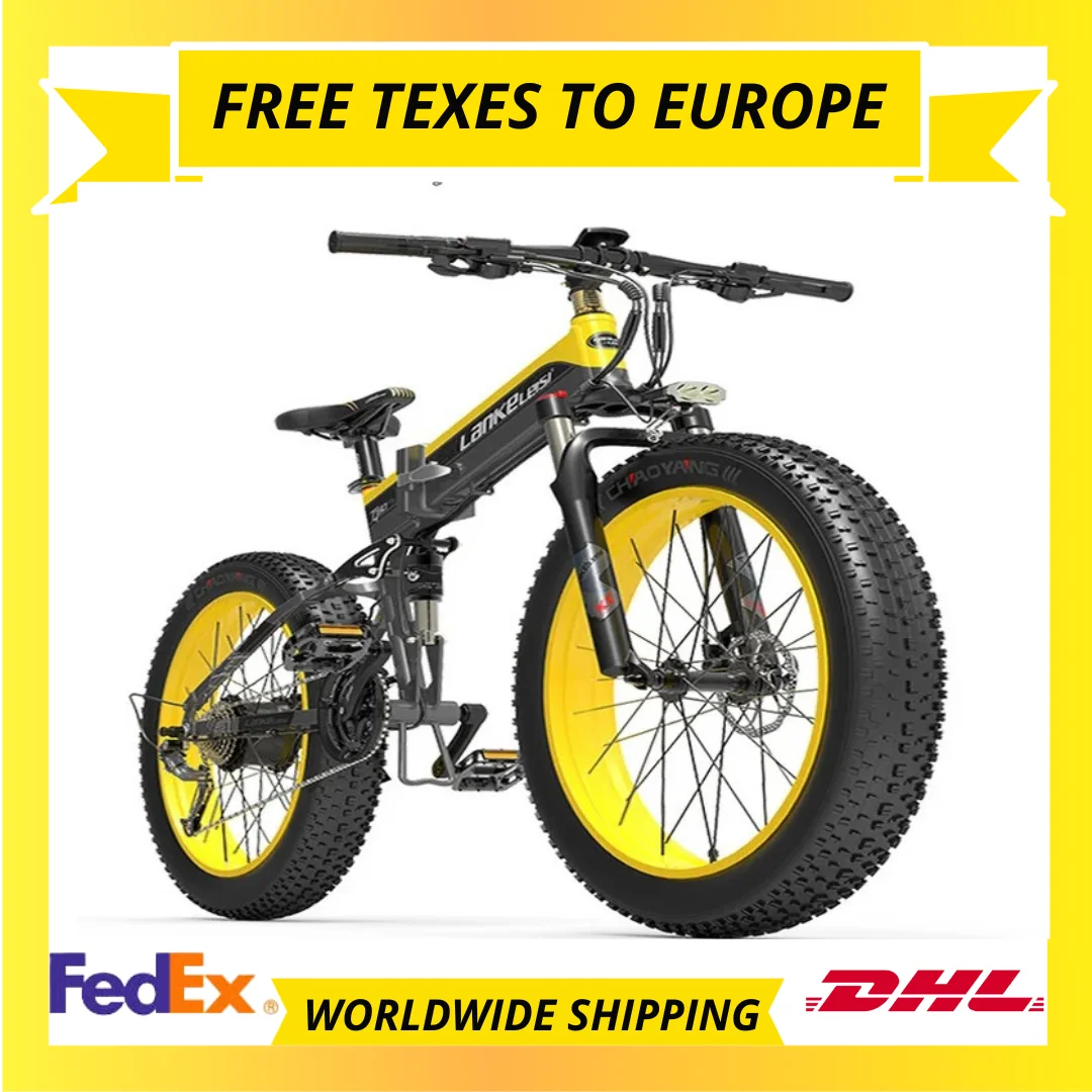 

NEW Lankeleisi 1000W Electric Bike Fat Ebike Folding E Bike 48v Electric Mountain Bicycle 26-Inch electric bike fat MTB ebike