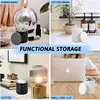 Marble Bathroom Canister - Airtight Storage for Cotton Swabs/Balls with Lid (Vanity Organizer, White) 6