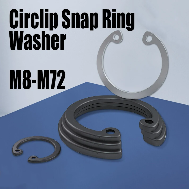 

2-20PCS M8-M72 Black 65 Manganese Steel C Type Internal Circlip Retaining Rings For Hole Circlip Snap Ring Washer For Shaft