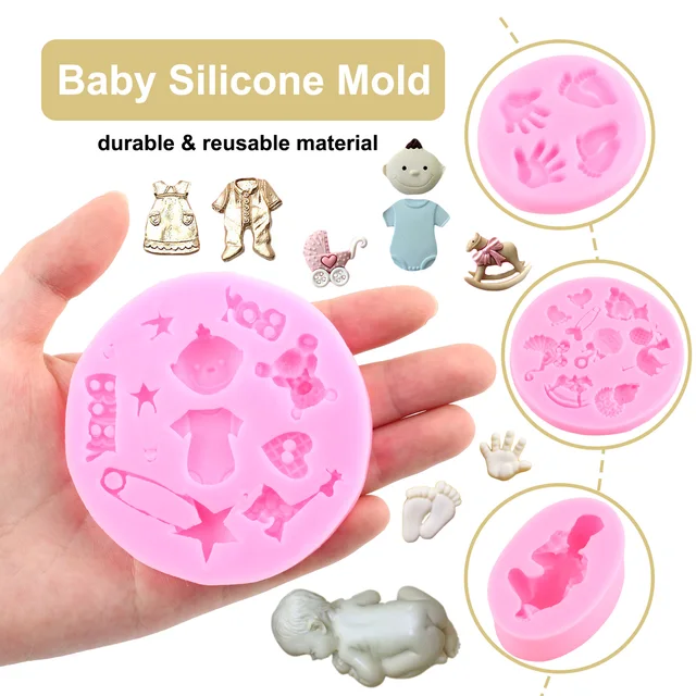 Baba Szilikon Formák Lábak Kézi Fondant Penész Zuhany Torta Díszítő Szerszámok Cukorkás Gyanta Agyag Csokoládé Gumpast - Image 4