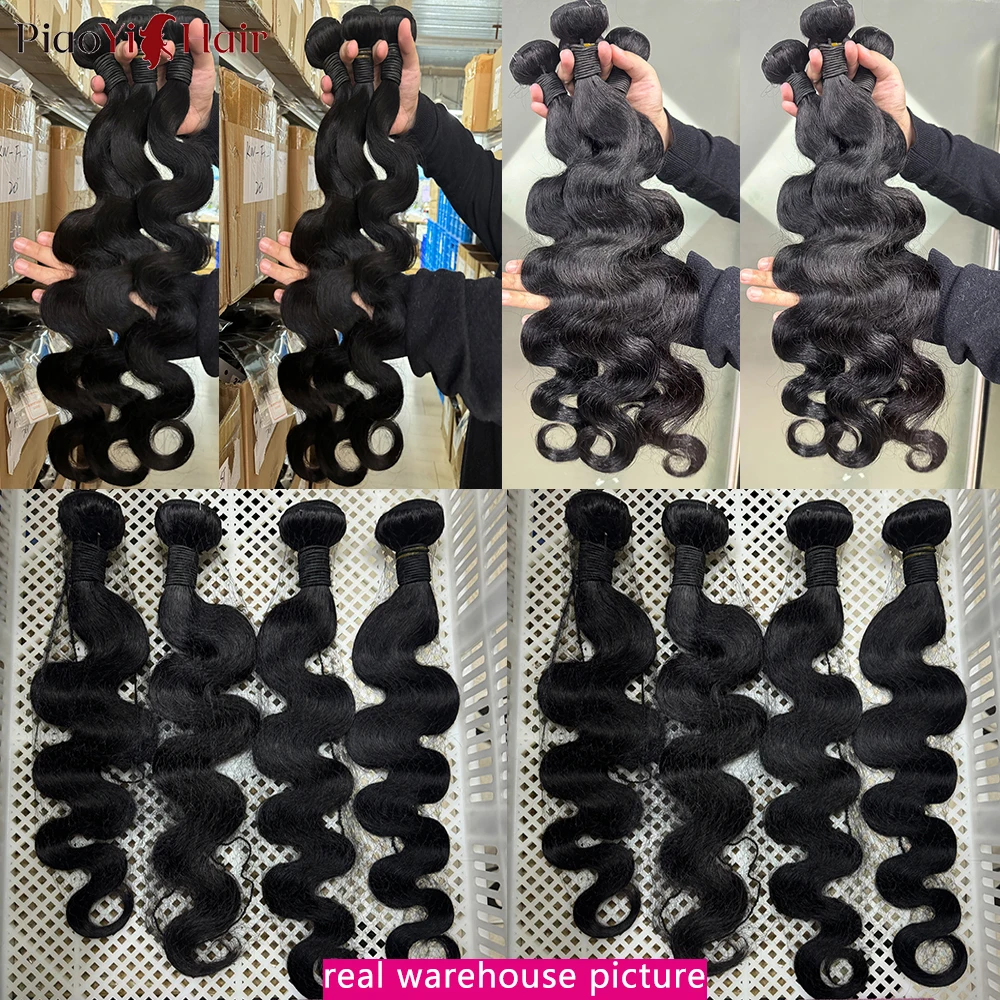 Body Wave Human Hair Bundles With Closure 4x4/5x5 Closure Human Hair 100% Raw Human Hair Weave Extensions 2X6 Middle Part Lace 3