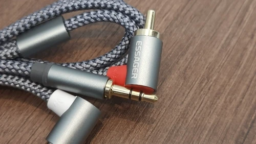 90° Angle RCA Audio Stereo Cable Jack 3.5mm to 2RCA Cable Splitter