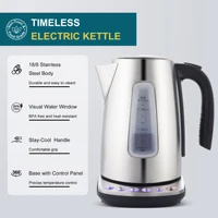CACHOO Electric Kettle Temperature Control with 4 Presets, 1.7L Hot Water Kettle Electric, Stainless Steel Tea Pot Kettle 2