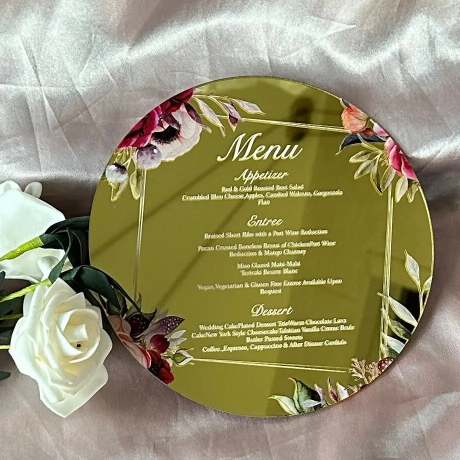 Round Dinner Menu Cards Templates