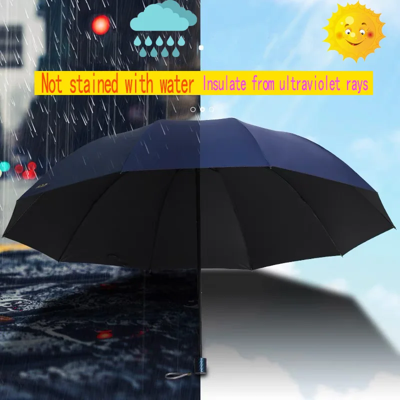 Large Windproof Folding Umbrella Women's Men's Luxury Sunshade Business Umbrella Parasol Gift 10Rib Men's Large Parasol