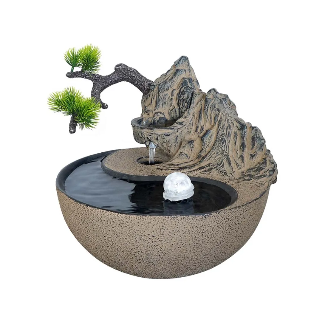 

Desktop Flowing Water Landscape Home Decoration Handmade Vintage Stone Fountain Chinese Lucky Feng Shui Indoor Water Fountains