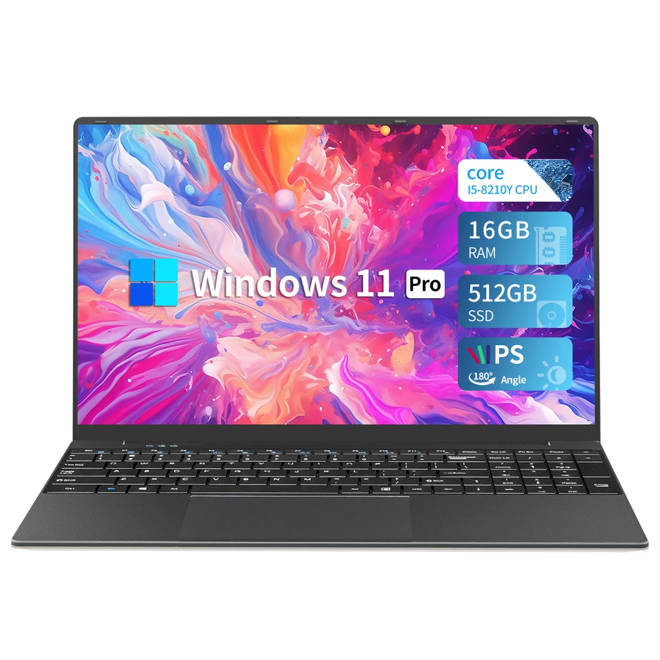 15.6 Inch Intel Core i5 8210Y Laptop Computer 16GB RAM 512GB