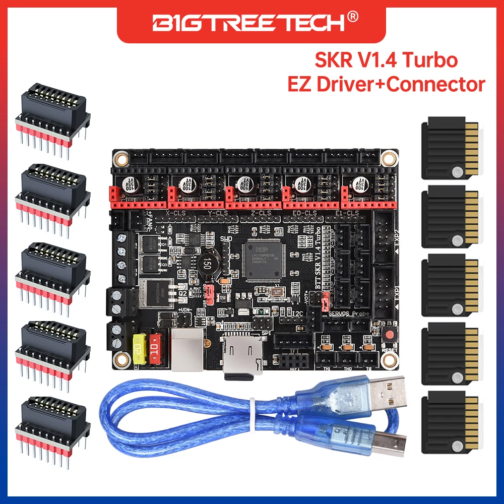 

BIGTREETECH BTT SKR V1.4 Turbo 32 Bit Motherboard EZ5160 Pro Drive VS SKR2 SKR MINI E3 V3.0 Control Board Upgrade For 3D Printer