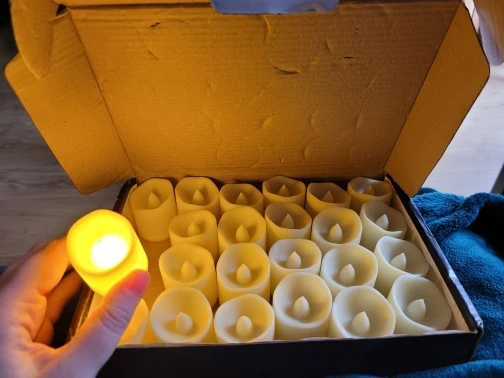 Dream Glow 24Pcs LED Tea Lights, Creative Wishing Warm White Candle Lights photo review