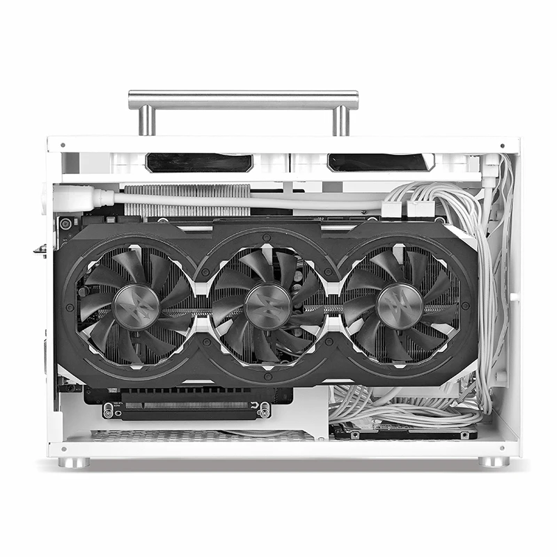 METALFISH T60 Mini ITX White Case 9L With Acrylic Or Mesh Side Panel and Portable Handle Support SFX PSU/300mm GPU/2*120mm Fan pc case computer chassis frame mini itx desktop case pc chassis