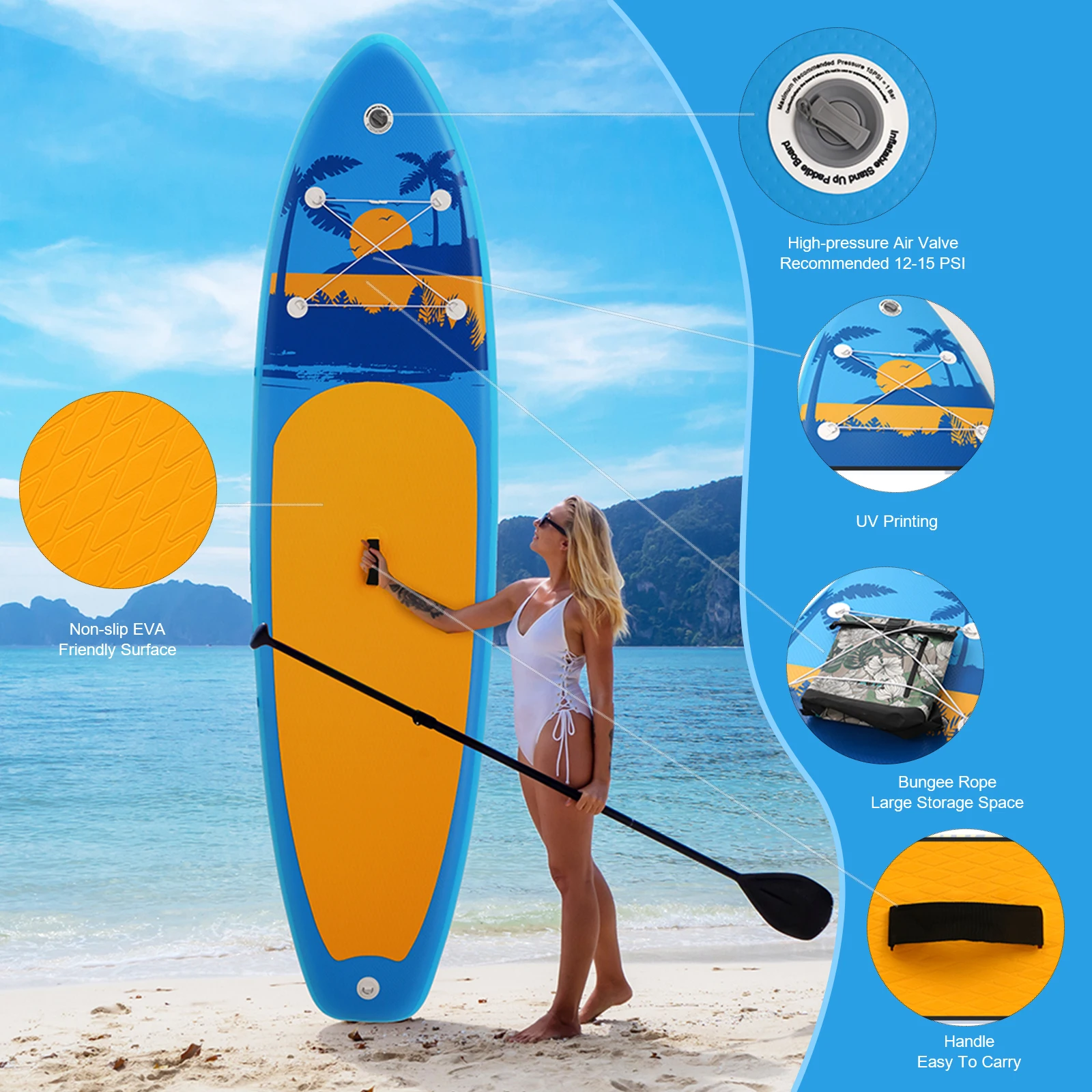Funwater 11' Inflatable Paddle 335×84×15CM Board Sup Board Inflatable Surfboard Stand Up Paddle Board PaddleBoard with Accessories - Image 4