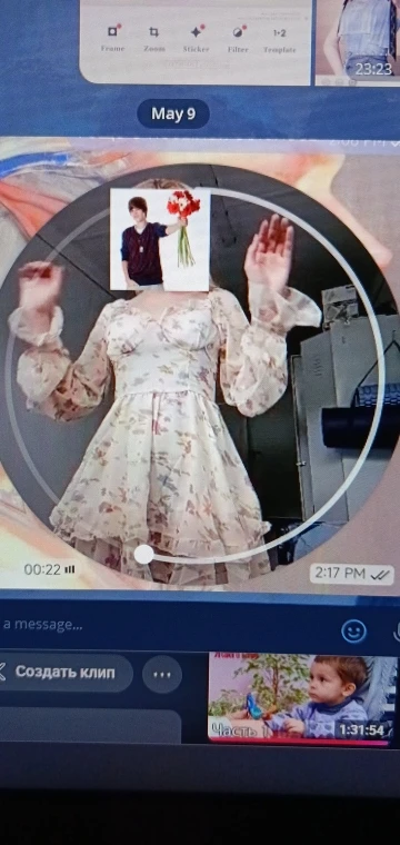 Elegant Autumn Floral Square Collar Knee-Length Dress photo review