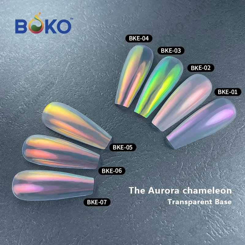 BOKO New Aurora Nail Powder Mirror Effect Chrome Nail Art Mermaid Rainbow Chameleon Effect