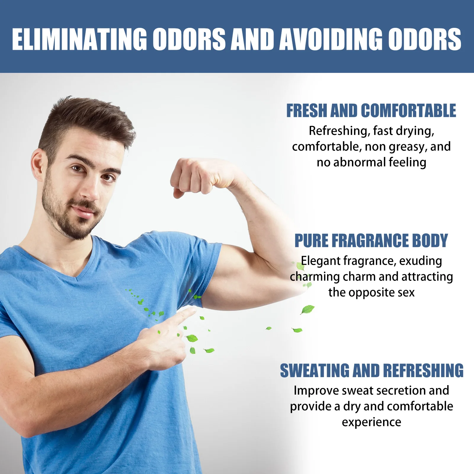 Deodorant Stick Antiperspirant Roll-On for Men Odor Remover Anti Excessive Sweat Prevent Bad Smell Refreshing Lasting Fragrance Deodorizing Stick