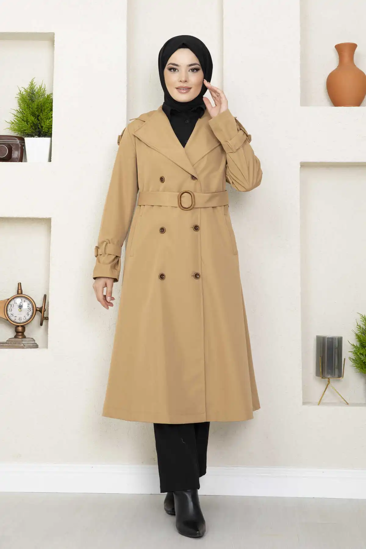 

Belt Detailed Buttoned Hijab Trench Coat Jacket Turkey Muslim Fashion Islam Clothing Dubai Istanbul Istanbulstyles Winter 2022