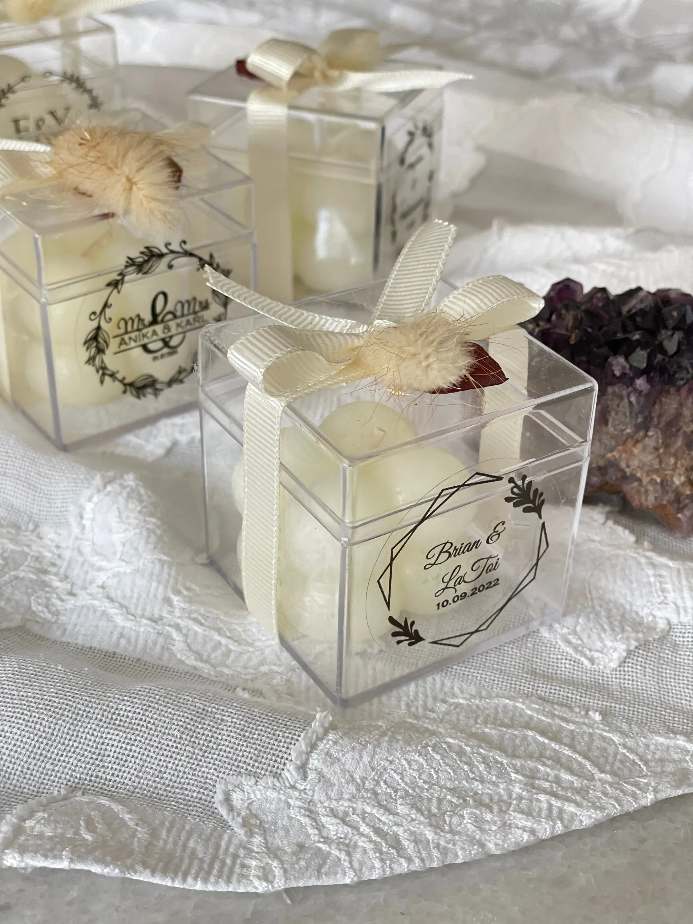 Wedding candle flower gift bag personalized rustic decoration gift marriage christening candle favor for guests 15 Ab6054c8b86d6492a9ba269d21b903c90n