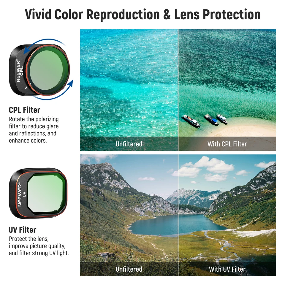 thumbnail image 2 of For Insta360 Ace Pro 2 UV ND8 ND16 ND32 ND64 Filter Waterproof Anti Glare Lens Protector Cycling Surf Travel Camera Accessories 2 of 13