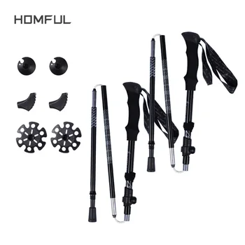 접이식 3 섹션 트레킹 폴 워킹 스틱, Alpenstock 텔레스코픽 7075, 알루미늄 Altralight, 빠른 잠금 조정 가능