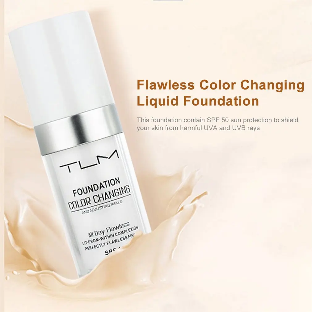 Foundation Concealer Colour Changing Warm Skin Tone Foundation Makeup Base Nude Face Moisturizing Liquid Cover Concealer for Women