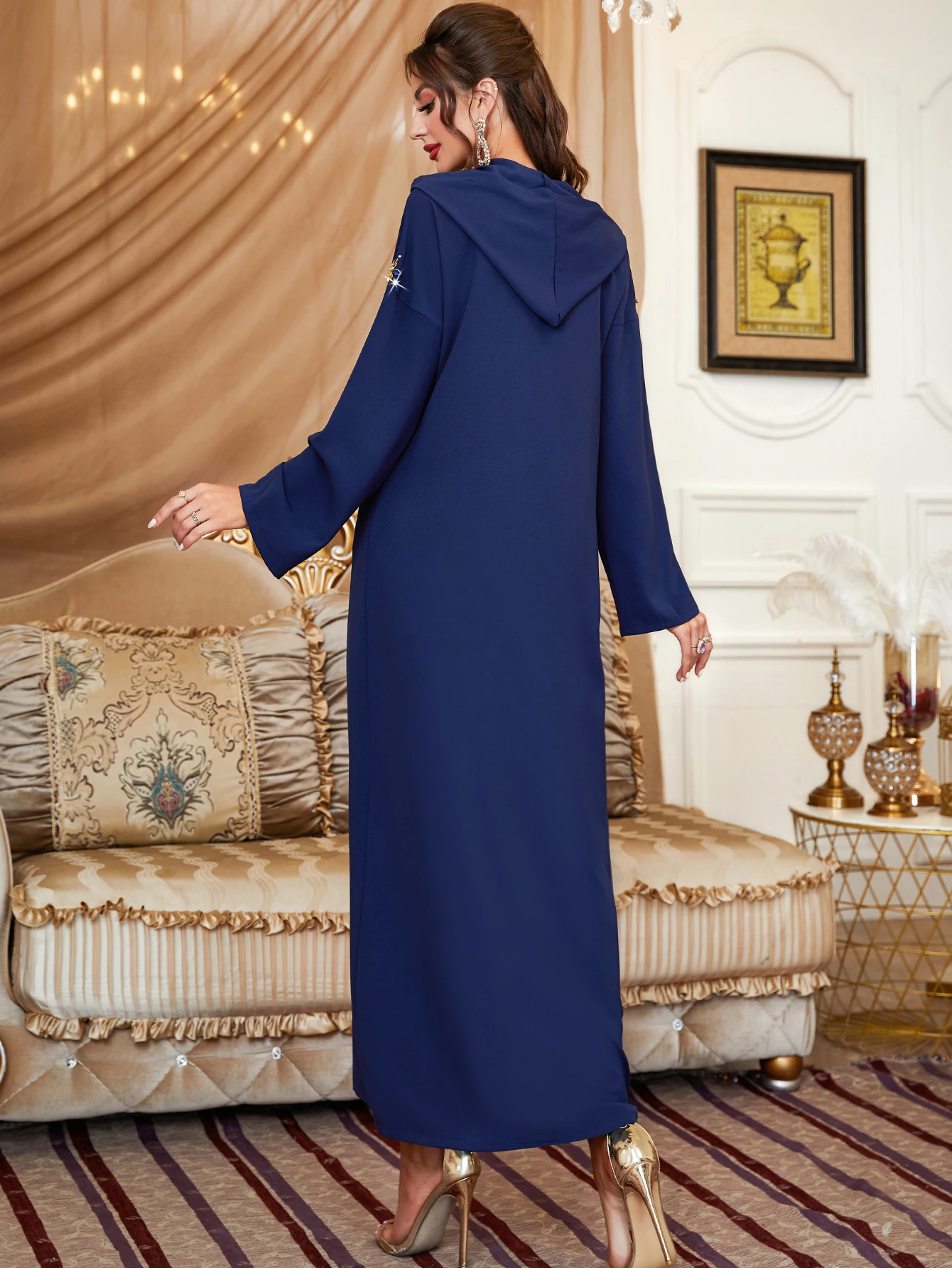 ba302-navy-blue-handmade-drill-hooded-dress-women's-gown