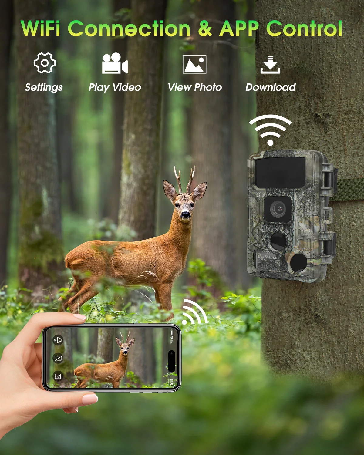 Outdoorové WIFI vláčet kamera Bluetooth 4K 48MP hra kamera 940NM noc vidění hnutí aktivován vodotěsný hon wildlife kamera