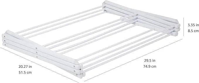 Foldable Laundry Drying Rack - 29.5"W x 41.8"H Portable for Indoor/Outdoor Use (White) 5