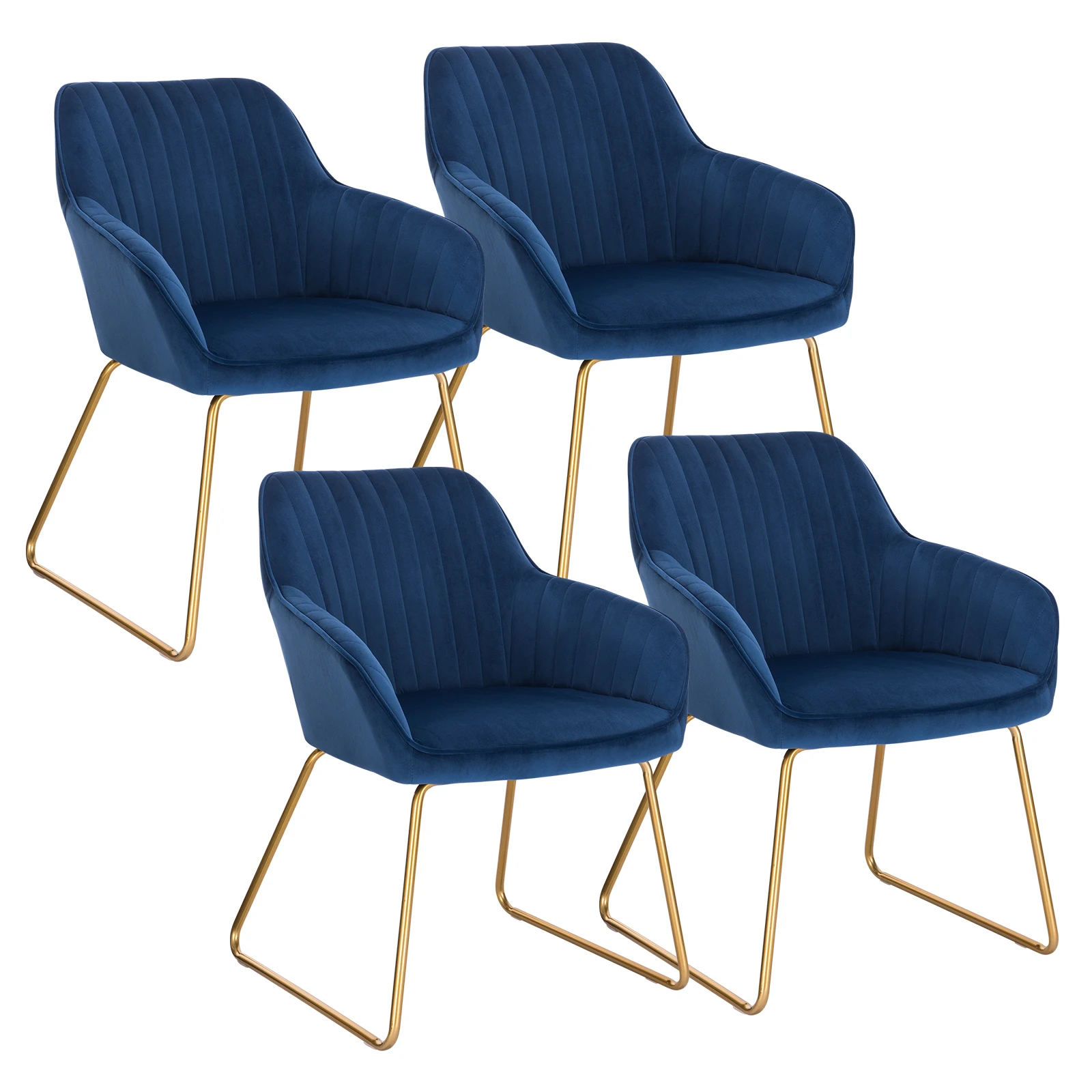 WOLTU-4PCs-Velvet-Leather-Dining-Room-Upholstered-Chairs-Living-Room-Chair-with-Armrest-Metal ...