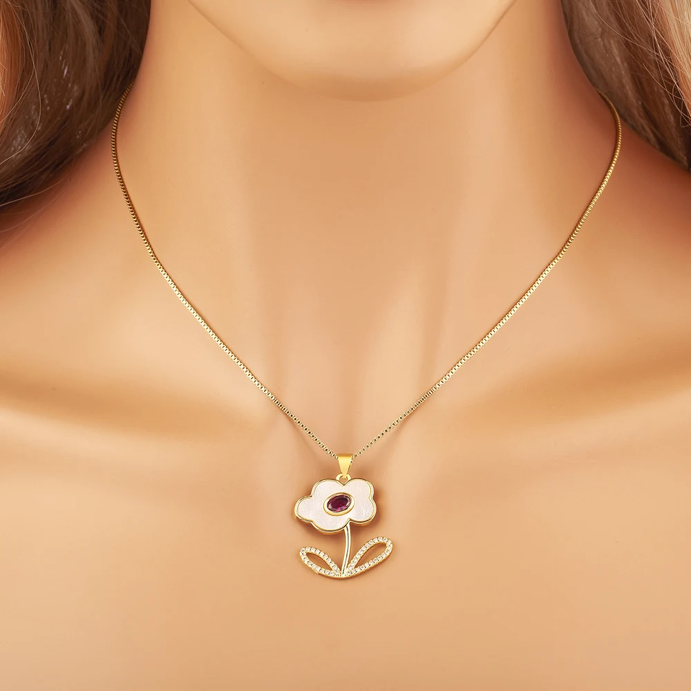 Collana Donna Con Ciondolo Cactus In Zirconia Cubica – Placcata Argento, Regalo Originale