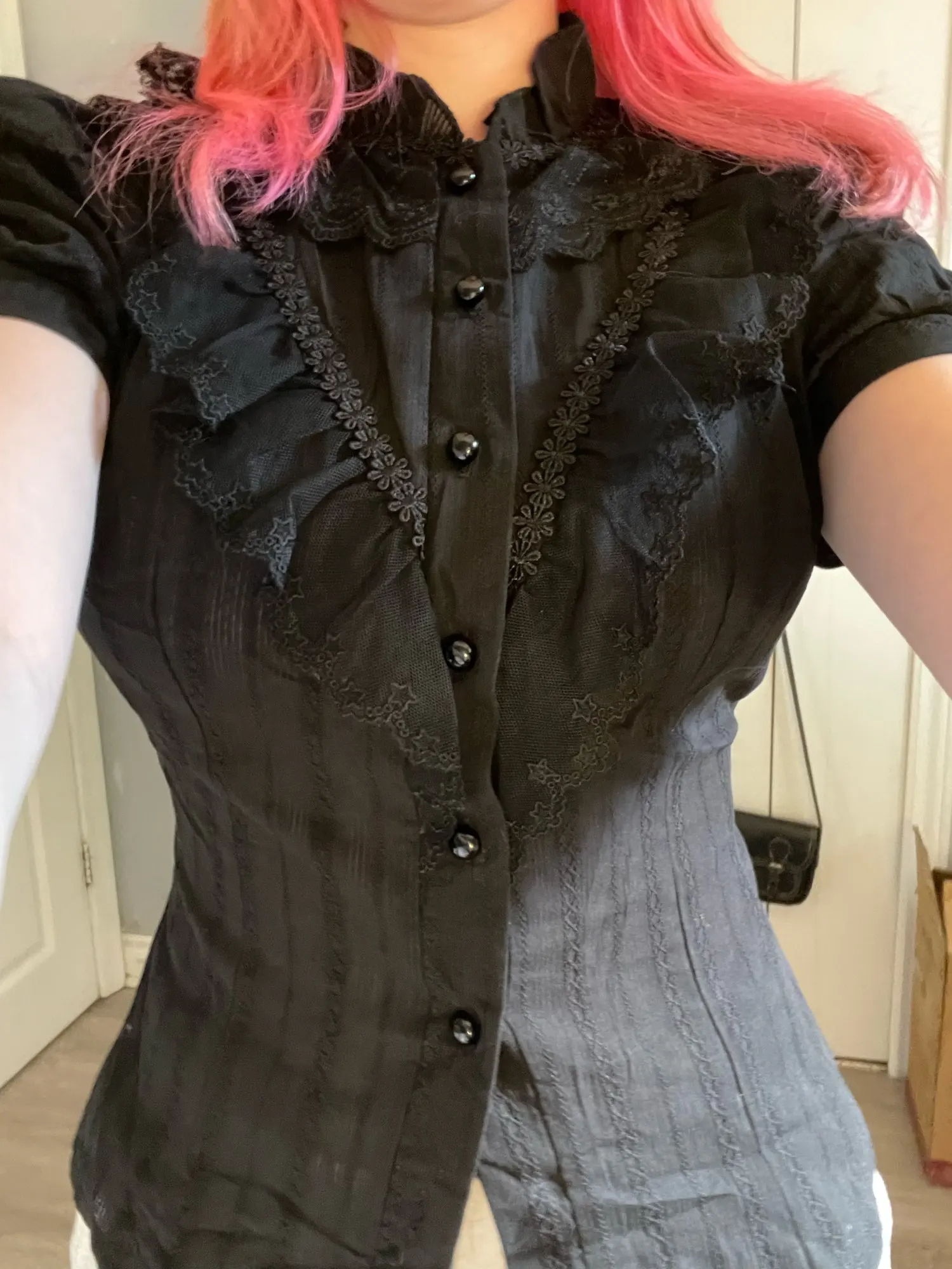 Black Ruffled Blouse - Gothic Aesthetic photo review