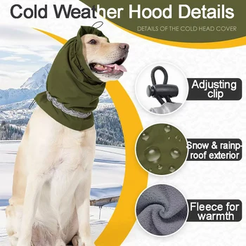Ab63277c43c4f493c9a2e5a7f45160caeD.jpg Dog Earmuff Snowproof Waterproof Cold-proof Warm Neck Protection Adjustable With Reflective Clauses Scarf Windproof Pet Supplies