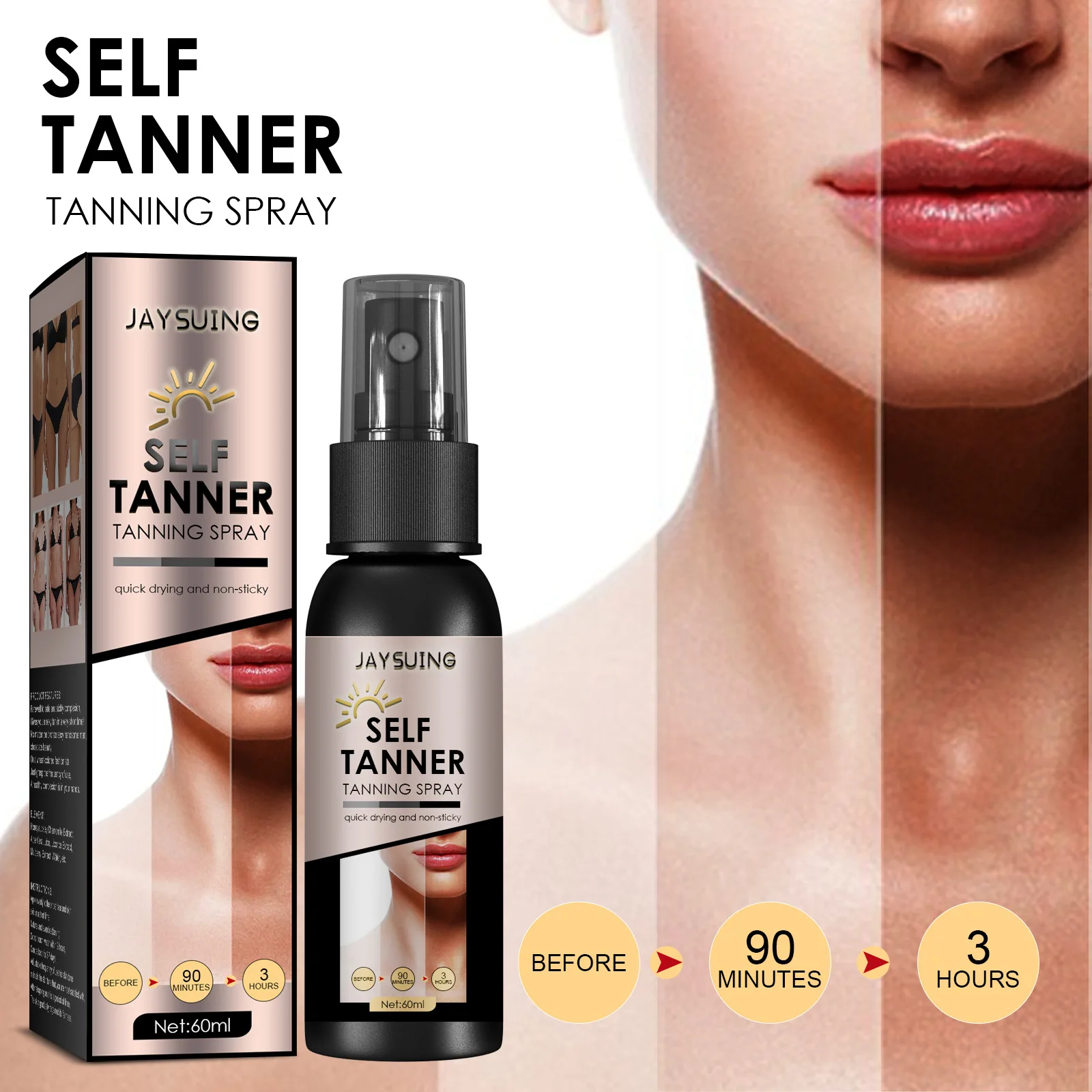 Self Tanning Spray Accelerator Bronze Sunless Natural Bronzing Solarium Tanning Long Lasting Nourish Fake Tan Self Tanner Spray