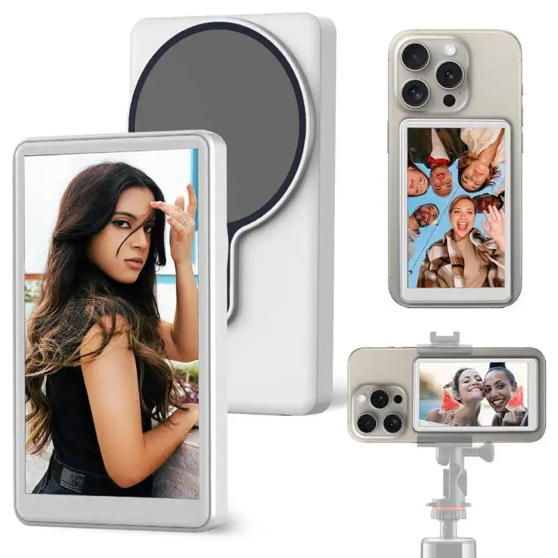Écran de moniteur de Selfie pour téléphone Vlog, caméra arrière Portable avec connexion magnétique et télécommande pour Selfie Vlog Live