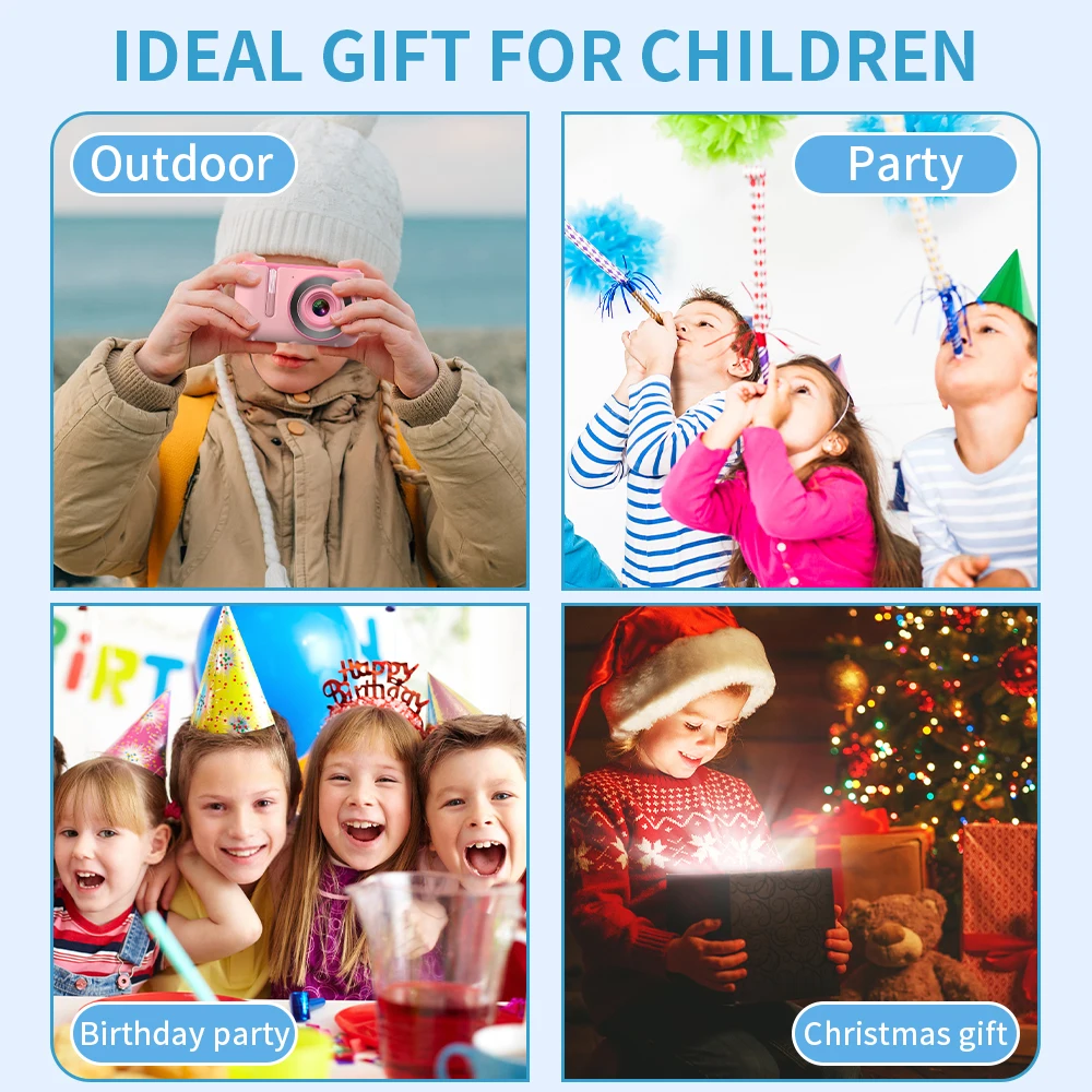 Digitale Kinderkamera (1080p-Video) – Geschenk für Jungen und Mädchen von 3 bis 12 Jahren – mit 8-GB-SD-Karte – HD-Fotoaufnahme – tragbar und einfach zu bedienen_voghion.com