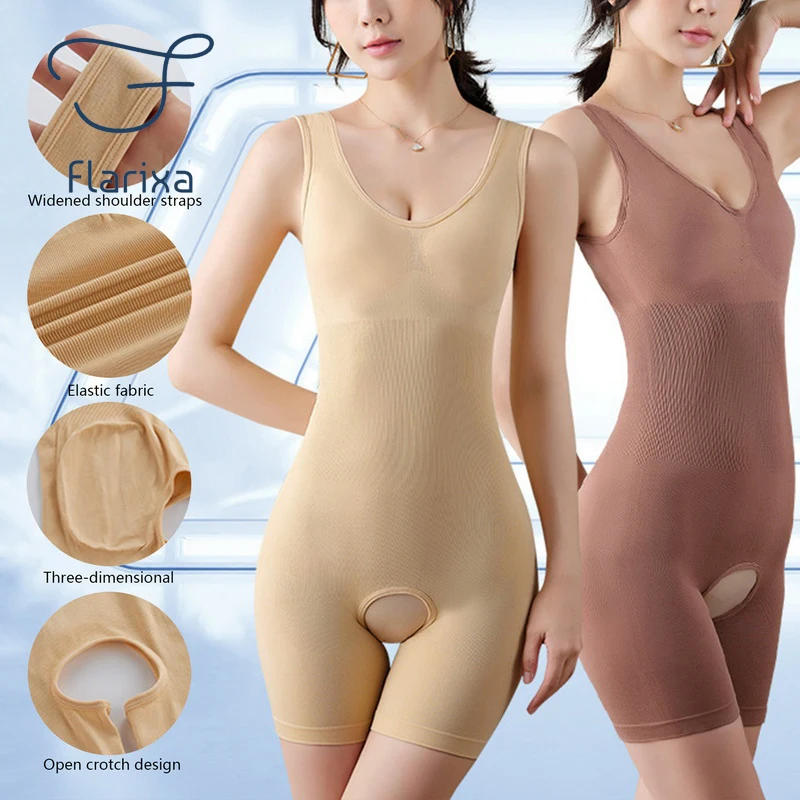 Shapewear Women Full Body Shaper Slimming Bodysuit Open Crotch